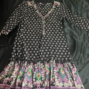 Black and purple floral dress